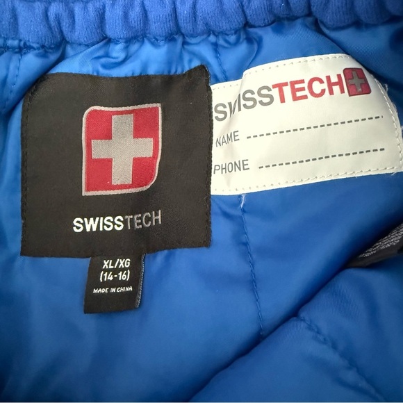 SWISS-TECH Kids Blue Snow Pants like new size XL 14/16 adjustable elastic waist - Picture 6 of 9